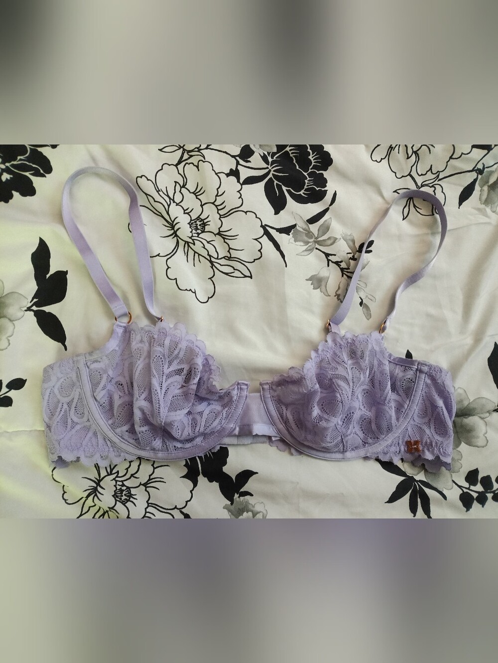 Savage X Fenty Unlined Lavender Lace Underwire Bra Size 38B